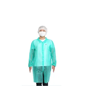 Blouse de laboratoire jetable unisexe Pp avec manchette élastique infirmière manteaux de laboratoire non tissés hôpital blouse de laboratoire blanche jetable médicale