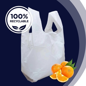 Custom Logo Sizes Strong Die Cut PE Biodegradable Shopping T-shirt <b>Bags</b> Printed for Supermarket Use - Product Image 5