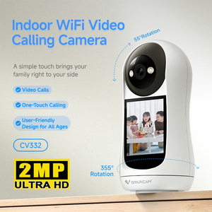 กล้องวงจรปิดไร้สาย Vstarcam CV332 ความละเอียด 2MP สำหรับบ้าน หน้าจอ 2.8 นิ้ว หมุนได้ ปรับมุมมองได้ สนทนาสองทาง ตรวจจับมนุษย์ มองเห็นในเวลากลางคืน เชื่อมต่อคลาวด์ - Product Image 2
