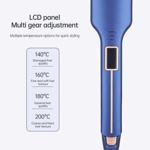 Lisseur <span class=keywords><strong>de</strong></span> <span class=keywords><strong>cheveux</strong></span> professionnel électrique 2-en-1 à plaques larges, affichage LCD PTC, chauffage rapide portable, utilisation domestique et hôtelière, infrarouge - Product Image 4