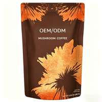 Sachet Ziplock Doypack Personnalisé pour Poudre de Café Instantané au Ganoderma et Collagène, Emballage d'Enzymes Fonctionnelles pour Adultes, en PET