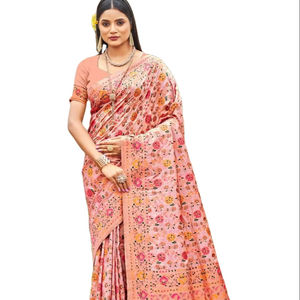 Collection traditionnelle de saris en soie de cristal pour femmes pour vêtements indiens et pakistanais - Product Image 1