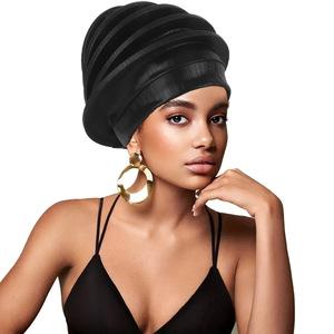 Nouveau turban <span class=keywords><strong>africain</strong></span> multicouche exagéré pour <span class=keywords><strong>femme</strong></span> musulmane, idéal pour mariage, plage, fête et activités en extérieur - Product Image 6