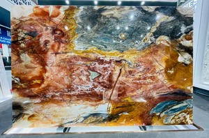 Carreaux de dalle de quartzite Van Gogh brésilien <span class=keywords><strong>bleu</strong></span> doré de luxe New Blue <span class=keywords><strong>Louise</strong></span> comptoir de granit personnalisé îlot de cuisine Tops Vila - Product Image 5