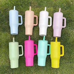 Vaso Térmico de Acero Inoxidable de 40oz con Asa y Popote, Resistente al Frío, Portátil, Personalizable, Ideal para Regalo - Product Image 1