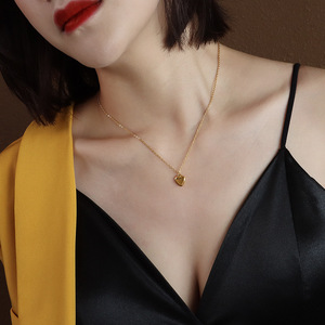 Regalo di san valentino collana con ciondolo a forma di <span class=keywords><strong>cuore</strong></span> con placcatura in PVD in acciaio inossidabile - Product Image 4