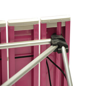 Table pliante rectangulaire en alliage d'aluminium pour l'extérieur, base à tréteaux, portable, pour le camping, le barbecue, les pique-niques, couleur noire - Product Image 5