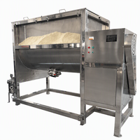 Mélangeur de poudre horizontal HUAZHIYI, 5,5 kW, acier inoxydable, capacité 1000 L, moteur AC 380 V, multifonctionnel pour le mélange de poudres alimentaires