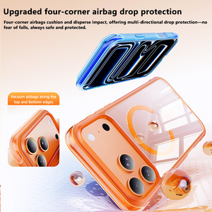 Coque de téléphone magnétique antichoc avec airbag aux quatre coins en TPU+Acrylique, dos transparent, vente en gros d'usine pour iPhone 13 14 15 16 17 18 - Product Image 2