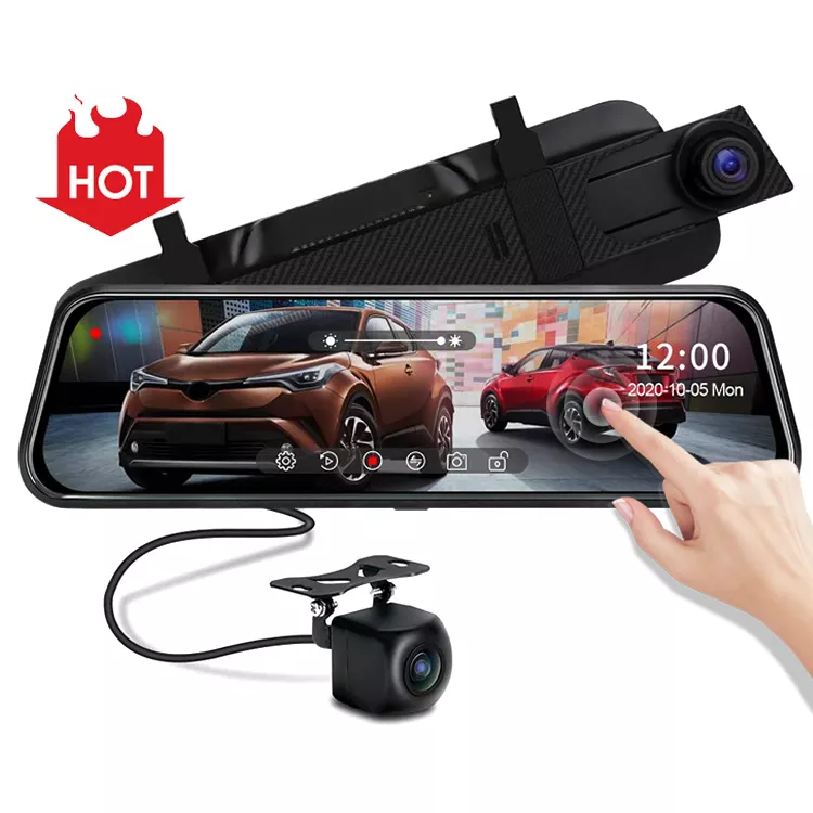 Hot Selling Wholesale 10 Inch Streaming Dash Cam Mirror Car Video Recorder Rearview Camera