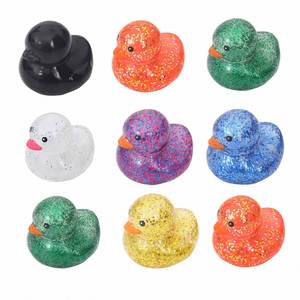 Wholesale New Laser Sequins Plastic Little Yellow Duck Squeeze Sound Children's Water Play <b>Bath</b> Toy - Product Image 2