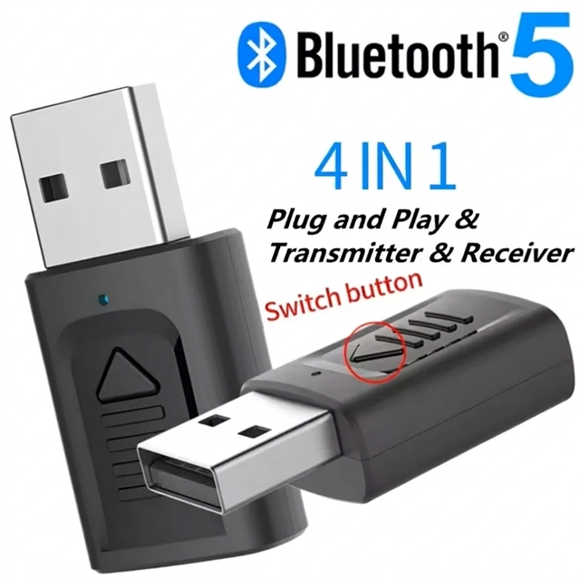 For 5.3 Audio Receiver & Transmitter 4.1 Mini Stereo AUX RCA USB 3.5mm Jack Wireless Adapter for PC TV Car (ABS Material)