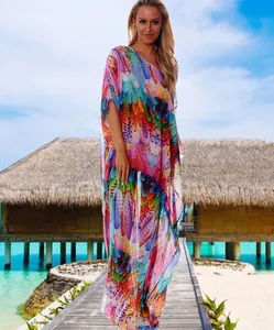 C3527 Women Robe Chiffon Cover Ups Beach Maxi Dress Dubai Abaya Kaftan