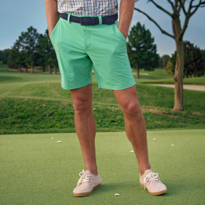 Pantalones cortos elásticos chinos informales para hombre personalizados al por mayor ligeros de secado rápido 100% algodón de cintura media estilo Hip Hop frente plano - Product Image 6