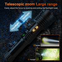 Lampes de poche télescopiques Helius 3000 lumens super lumineuses, lampe torche à zoom, alimentation mobile portable, lampe torche tactique LED longue portée