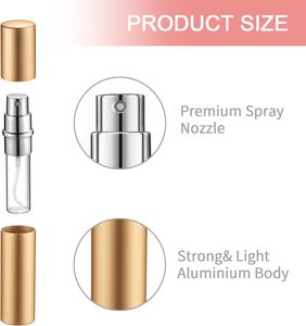 Atomizador de Perfume Vacío de Aluminio y Vidrio de 5ml/8ml/10ml con Bomba de Pulverización, a Prueba de Fugas, con Logotipo Personalizado para Cuidado Personal - Product Image 2