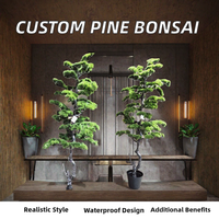Pohon Bonsai Pinus Plastik Kustom |   Bonsai Buatan Premium untuk Hotel Restoran-Tahan Air Tampilan Alami