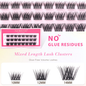 Wholesale 3 -Row Strong Hold Glue Free <strong>False</strong> <strong>Eyelashes</strong> 10-14mm D Curl 3D <strong>Effect</strong> No Glue Needed Self-Adhesive Lash Extension - Product Image 3