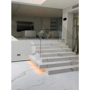 Krem büyük yer karosu 1200*2400Mm seramik parlak Calacatta taş mühendislik büyük beyaz porselen sinterlenmiş taş döşeme - Product Image 2