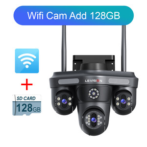 Cámara de Seguridad CCTV LS VISION de 15MP, 3 Lentes, 3 Pantallas, PTZ, Giro e Inclinación de 360°, Luz Dual, Seguimiento Automático, WiFi, RJ45, IP66 - Product Image 1