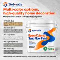 Peinture pour sols en ciment autolissante SYLVODA à effet marbre, sable coloré époxy, brillante, résistante à l'usure, pour extérieur
