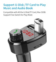 Transmisor FM Bluetooth Inalámbrico para Auto, Reproductor MP3, Manos Libres, Cargador Rápido Dual USB 3.1A, BT 5.4
