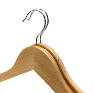 Perchas de madera natural de alta calidad con logotipo, venta de fábrica, producto estrella, perchas de madera premium naturales - Product Image 3