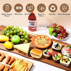 Planche à découper pliante en bois, rectangulaire, en bois massif, avec poignée, double face, pour pique-nique, camping, préparation des aliments - Product Image 3