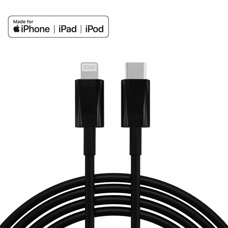 Wholesale MFi certified for Apple phone original Type-C to lightning C94 data cable black Pd 3A fast charging for iPhone cable
