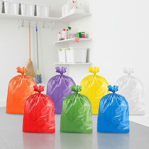 Bolsas de lavandería de HDPE azules desechables para ropa sucia, con fondo de sellado estrella, de alta resistencia, en rollo sin núcleo - Product Image 3