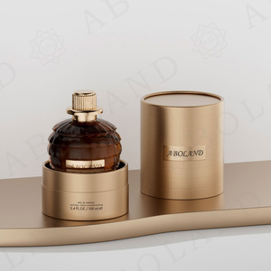 Aboland High End Fragrance Cosmetic Packaging Cylinder Rigid Box Custom Gold <b>Foil</b> Hot Stamping Gift <b>Container</b> - Product Image 4