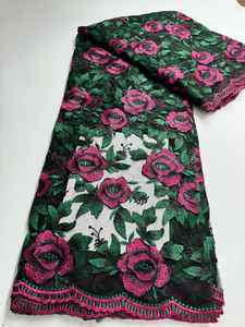 أحدث قماش دانتيل تول لحفلات الزفاف مطرز بالماء قابل للذوبان قماش نسائي مطرز - Product Image 4