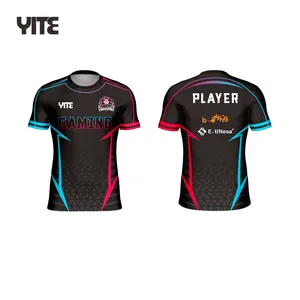 Fashion Design Esports Jersey Professionele Zwarte Esports Team Shirts Sublimatie Afdrukken Gaming Jersey