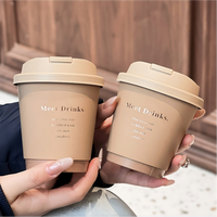 Gobelet à café en papier jetable à double paroi avec couvercle, personnalisable avec logo, pour emporter, 8 oz, 12 oz, 16 oz