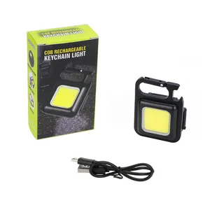 Rechargeable 4 modes d'éclairage mini petite lampe de poche led porte-clés Mini lampe de poche cob avec ouvre-bouteille, base magnétique, mini linterna