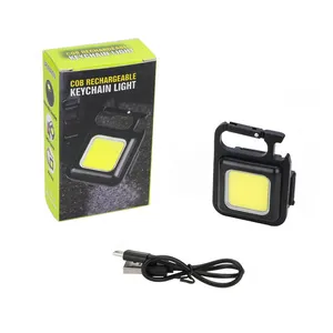 Isi ulang 4 mode cahaya mini kecil led senter gantungan kunci Mini Senter cob dengan pembuka botol, dasar Magnet, mini linterna