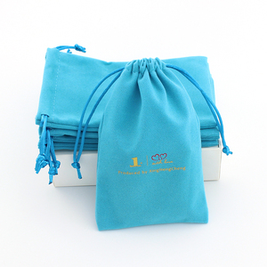 Pochette à bijoux de luxe XinHengCheng avec logo personnalisé, petit sac à cordon en velours suédé - Product Image 5