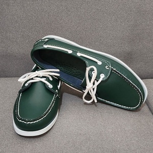 Mocasines de Cuero Genuino Color Verde Claro, Zapatos Planos Formales e Informales, Mocasines Gommino Suaves y Ligeros para Caminar, Zapatillas de Deporte para Hombre - Product Image 1