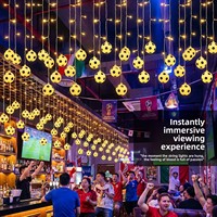 Guirlande lumineuse LED 2026 en forme de ballon de football, à énergie solaire, effet cascade, pour extérieur, jardin, lumières décoratives colorées, bar 220V