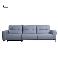 Ensemble de canapés modernes en cuir inclinables de luxe Mobilier de salon à trois places avec fonctions de refroidissement et de massage