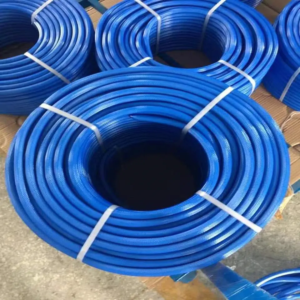 Selang udara PVC kepang Air, bahan PVC 1/2 inci tekanan kerja 300 Psi pipa selang udara
