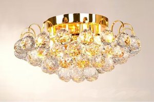 Lustre de plafond en cristal JYLIGHTING pour salon, lustre de plafond doré de luxe pour chambre à coucher - Product Image 5