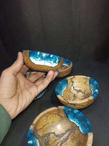 <b>Epoxy</b> Resin Wood Bowl Decorative Fruit Bowl Serving Bowl Rustic Centerpiece for Dining <b>Table</b> <b>Coffee</b> <b>Table</b> Kitchen Home Decor - Product Image 2