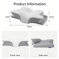 Oreiller cervical personnalisable en mousse à mémoire de forme, forme papillon, ergonomique, pour un sommeil sain et profond (vente en gros)