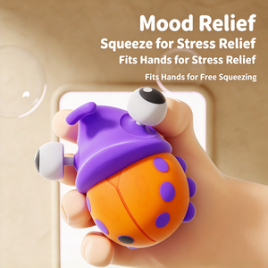 Jouet anti-stress Kawaii Pop Eye Insect Squishy Fidget : chenille, abeille, coccinelle, <span class=keywords><strong>coléoptère</strong></span> – Décoration de bureau originale - Product Image 4