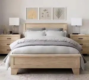 سرير فاخر إيطالي من خشب الساج سرير خشبي حديث مُقسم للفنادق والبيوت الفاخرة أثاث غرف نوم خشبي سرير أكبر قياس أثاث فنادق
