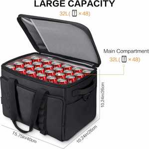 Waterproof Cooler Bags Soft Sided with Zipper Closure Collapsible Large Travel Coolers Leakproof Insulated Geometric Pattern - Product Image 5