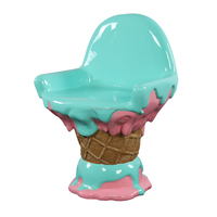 Chaise en fibre de verre étanche personnalisée pour la décoration de fêtes et festivals, couleur personnalisée rose menthe, design crème glacée
