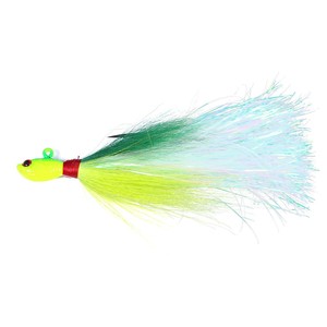 Bucktail Jig Fluke-señuelo de pelo para agua dulce y salada, cebos para Surf, pesca, color blanco y rojo, platija de lubina - Product Image 5