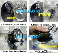 Support de conversion de projecteur CQL 3'' avec adaptateur de transition pour phares à lentille Bi-LED pour Porsche 911 Boxster Cayman 2004-2008